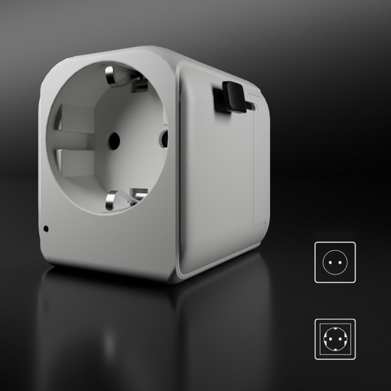 SBS universal travel adapter - EU 2xUSB-A - white