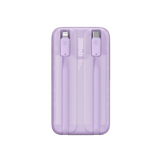 Baseus Comet Series powerbank with display 20000mAh 22.5W - purple + USB-A / USB-C cable