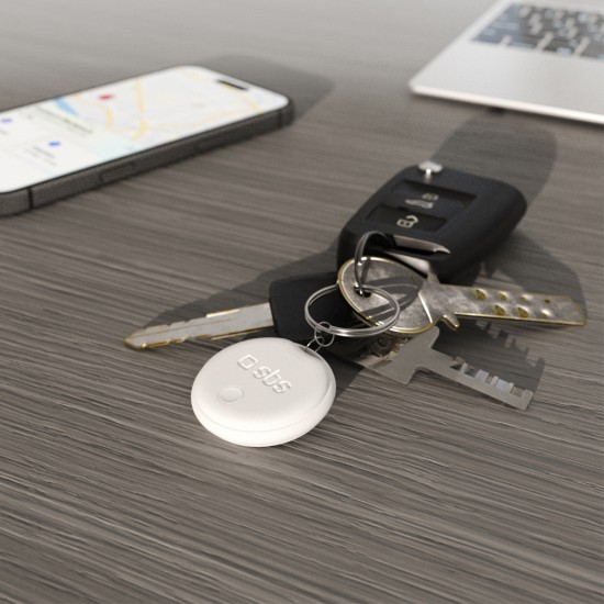 SBS Track My Circle locator compatible with Apple Find My set of 2 - white