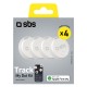 SBS Track My Circle locator compatible with Apple Find My set of 4 - white