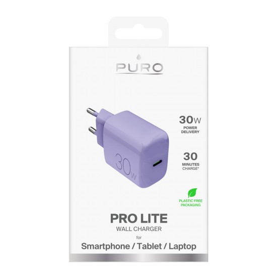 Puro Pro Lite 30W USB-C Wall Charger - Purple