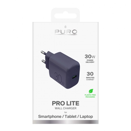 Puro Pro Lite 30W USB-C Wall Charger - Gray
