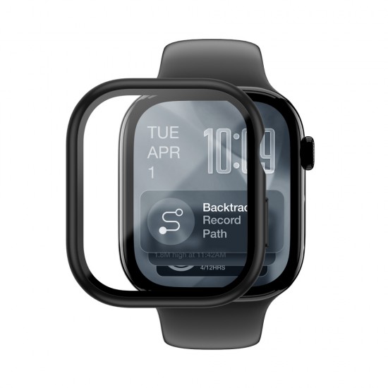 AmazingThing Radix Glass Screen Protector with Case for Apple Watch Series 11 46mm - Black