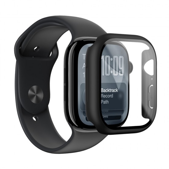 AmazingThing Radix Glass Screen Protector with Case for Apple Watch Series 11 42mm - Black