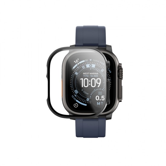 AmazingThing Radix Glass Screen Protector with Case for Apple Watch UItra 3 49mm - Black