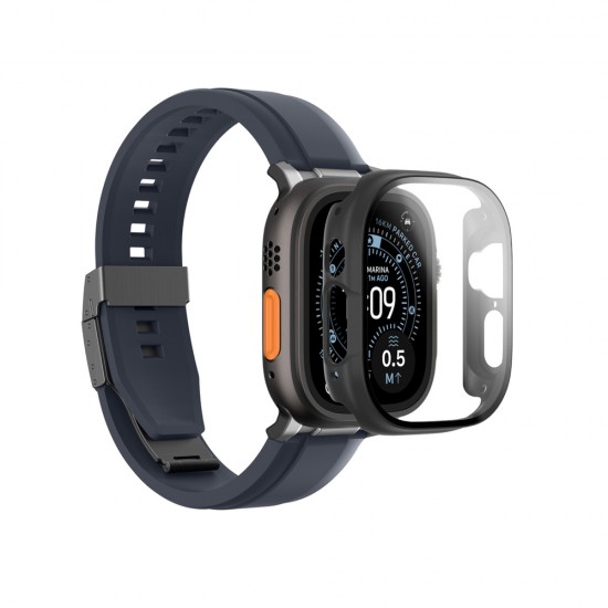 AmazingThing Radix Glass Screen Protector with Case for Apple Watch UItra 3 49mm - Black