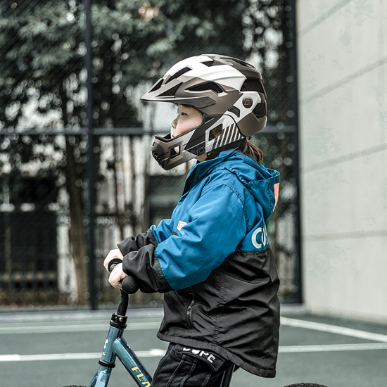 Rockbros TS-61 10110061006 Children's Bike Helmet with Detachable Chin Size M (54-57) - Gray