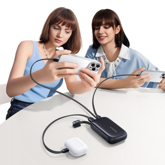 Baseus EnerFill FC21 Qpow 3 Ultra 10000mAh 45W Power Bank with Attached Lanyard Cable - Black