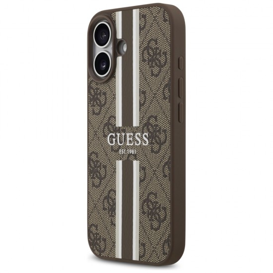 Guess 4G Printed Stripes MagSafe case for iPhone 17 - brown