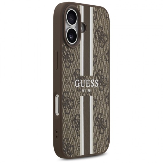 Guess 4G Printed Stripes MagSafe case for iPhone 17 - brown