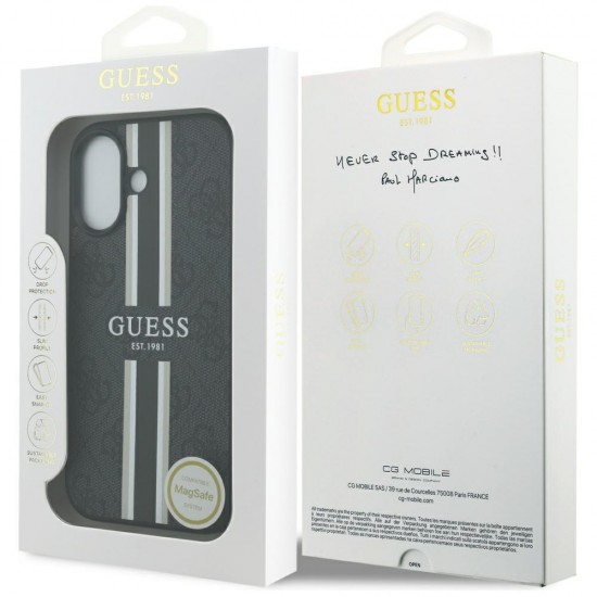 Guess 4G Printed Stripes MagSafe case for iPhone 17 - black