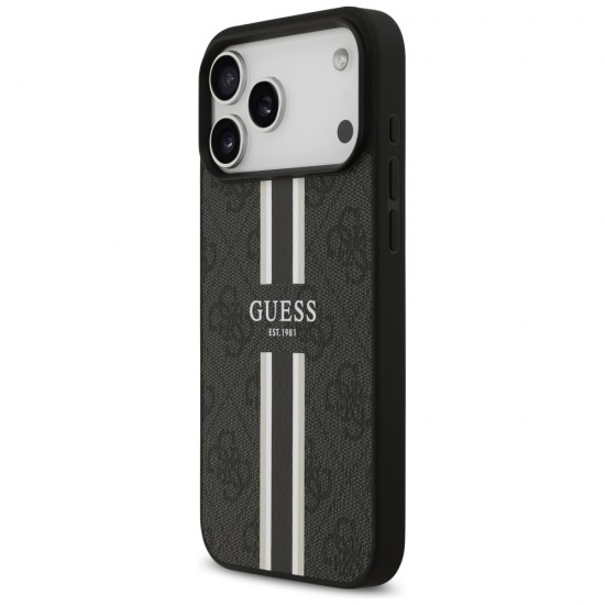 Guess 4G Printed Stripes MagSafe case for iPhone 17 Pro Max - black
