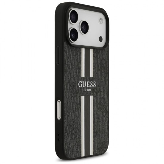 Guess 4G Printed Stripes MagSafe case for iPhone 17 Pro Max - black