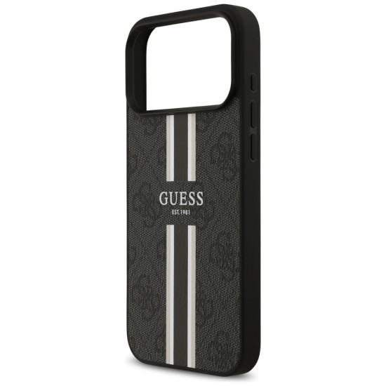 Guess 4G Printed Stripes MagSafe case for iPhone 17 Pro Max - black