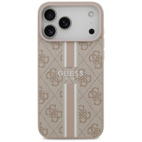 Guess 4G Printed Stripes MagSafe case for iPhone 17 Pro Max - pink