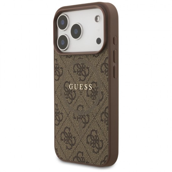 Guess 4G Ring Classic Logo MagSafe Case for iPhone 17 Pro - Brown