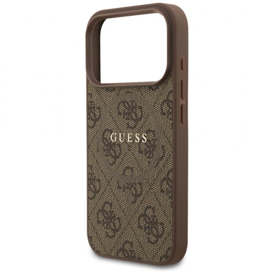 Guess 4G Ring Classic Logo MagSafe Case for iPhone 17 Pro - Brown
