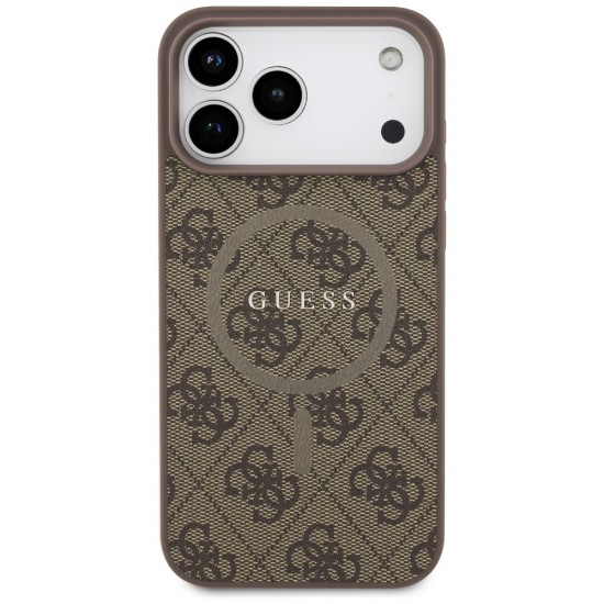 Guess 4G Ring Classic Logo MagSafe Case for iPhone 17 Pro Max - Brown