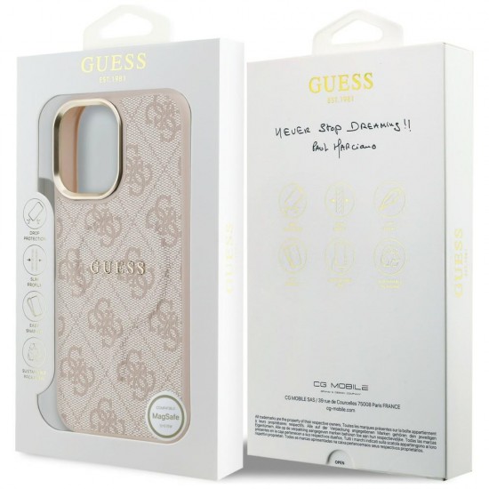 Guess 4G PU Classic Logo MagSafe Case for iPhone 17 - Pink