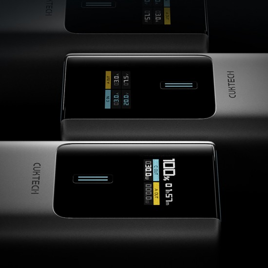 Powerbank CUKTECH CKPB100PGLBL 150W 10000mAh USB-C USB-A - szary