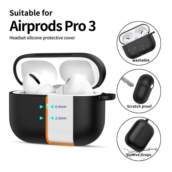 Tech-Protect Silicone Hook Case for AirPods Pro 3 - Black