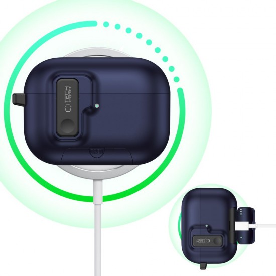 Tech-Protect Slim Hook Case for AirPods Pro 3 - Navy Blue