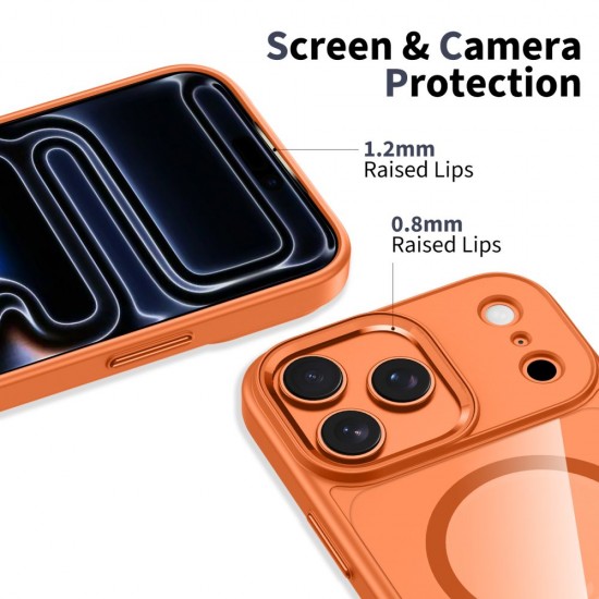 Tech-Protect MagMat MagSafe Case for iPhone 17 Pro - Transparent Orange