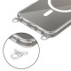 Tech-Protect Flexair Chain MagSafe Case for iPhone 16 - Clear + 2 Lanyards (Pink and Gray)