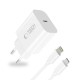 Tech-Protect NC20W Wall Charger with 100 cm USB-C / Lightning Cable - White
