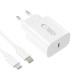 Tech-Protect NC20W Wall Charger with 100 cm USB-C / Lightning Cable - White