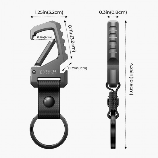 Tech-Protect Slidelock Keychain - Black and Gray