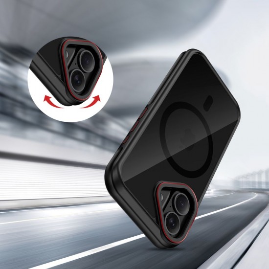 Tech-Protect MagHybrid MagSafe Case for iPhone 17 - Black and Red