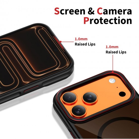 Tech-Protect MagHybrid MagSafe Case for iPhone 17 Pro Max - Black and Red