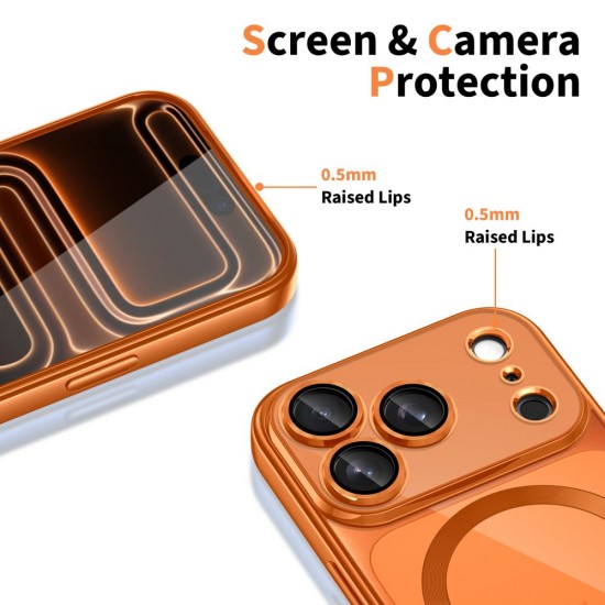 Tech-Protect MagFlex MagSafe Case for iPhone 17 Pro - Transparent Orange
