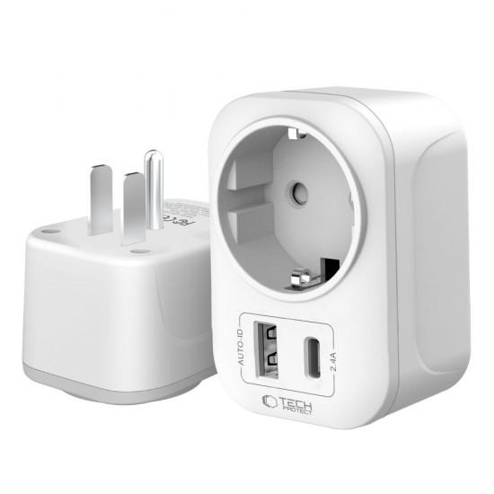 Tech-Protect TA100 US Adapter - White