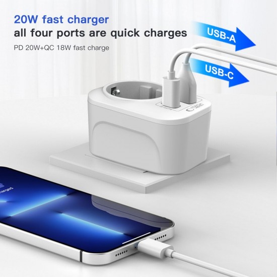 Tech-Protect TA100 US Adapter - White