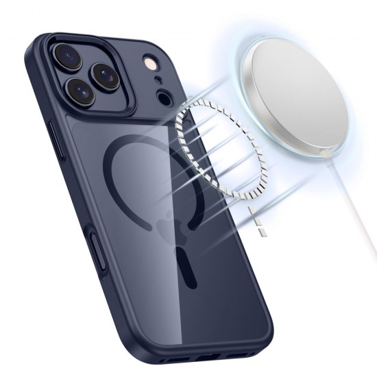 Tech-Protect MagMat MagSafe Case for iPhone 17 Pro Max - Transparent - Navy Blue