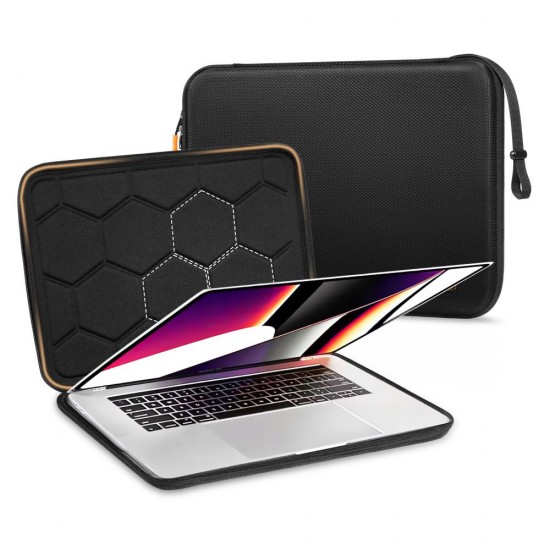 Tech-Protect Hardpouch Laptop Case 13-14 - Black and Orange