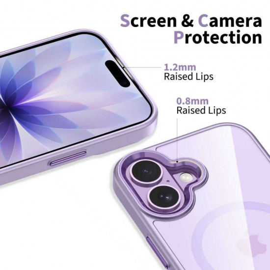 Tech-Protect MagMat MagSafe Case for iPhone 17 - Transparent Purple