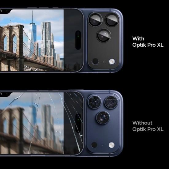Spigen Optik Pro XL Camera Lens Glass for iPhone 17 Pro Max - Black