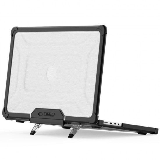Tech-Protect SmartShell Pro case for Macbook Pro 14 M1 / M2 / M3 / M4 / M5 2021-2025 - black and transparent