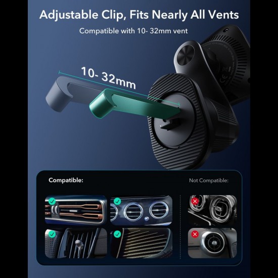 ESR OmniLock Qi2.2 Magnetic MagSafe Car Air Vent Mount - Black