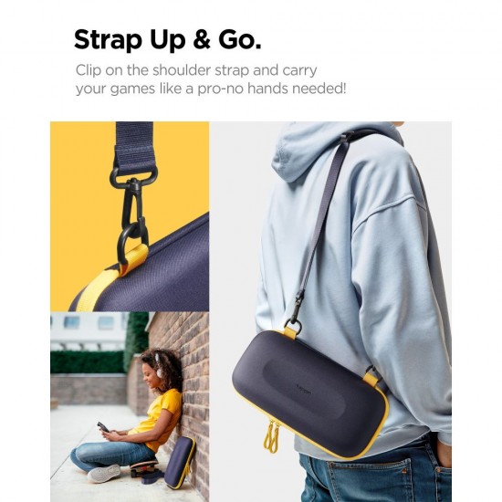 Spigen Nano Pop Pro Pouch for Nintendo Switch 2 - Navy Blue and Yellow