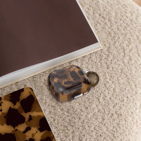 Tech-Protect Lamano case for AirPods 4 - brown and black