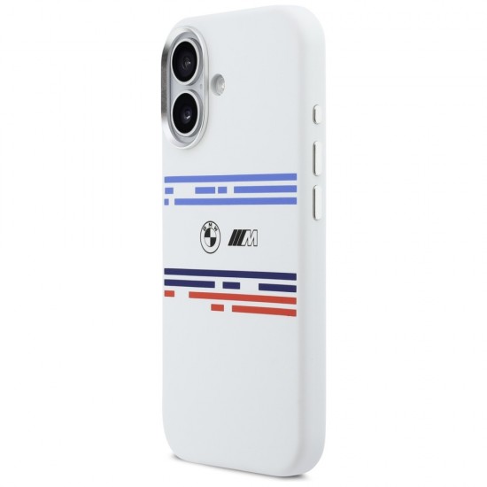 BMW M Silicon Horizontal Line MagSafe Case for iPhone 17 - White