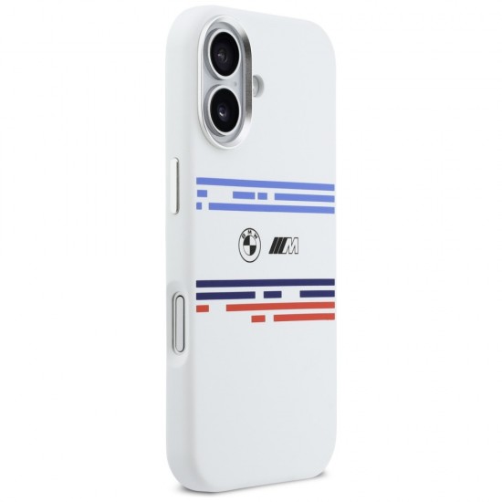 BMW M Silicon Horizontal Line MagSafe Case for iPhone 17 - White