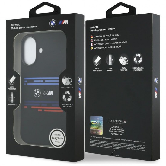 BMW M Silicon Horizontal Line MagSafe Case for iPhone 17 - Black