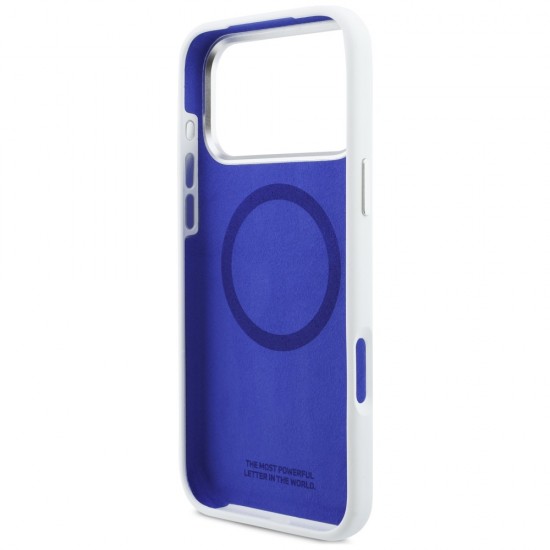 BMW M Silicon Horizontal Line MagSafe Case for iPhone 17 Pro Max - White