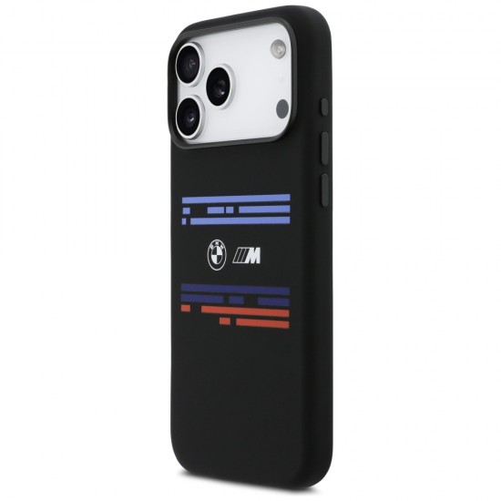 BMW M Silicon Horizontal Line MagSafe Case for iPhone 17 Pro Max - Black