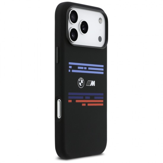 BMW M Silicon Horizontal Line MagSafe Case for iPhone 17 Pro Max - Black
